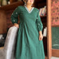 Ira gathered dress/kurta-Green