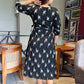 Raven Ikat wrap dress- Black