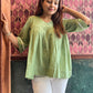 Suti handloom top-Mint green