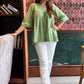 Suti handloom top-Mint green