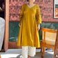 Ira gathered dress-Mustard