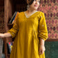 Ira gathered dress-Mustard