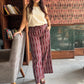 Wine wide legged Ikat pants