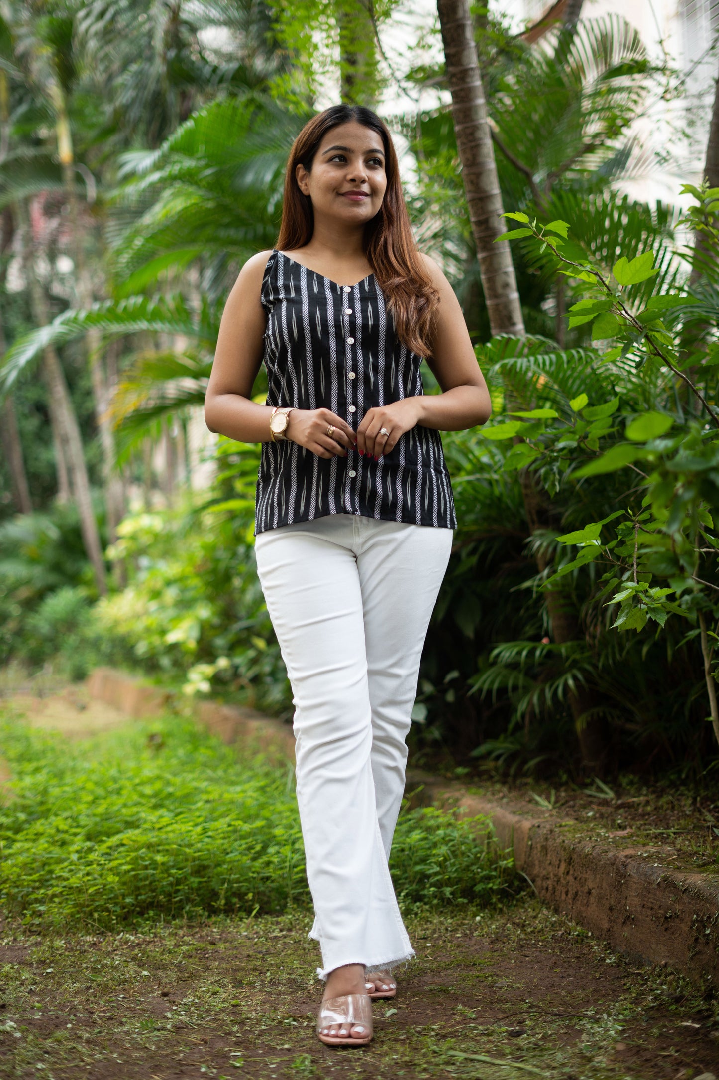 Black striped camisole