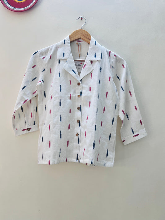 Daisy white Ikat shirt