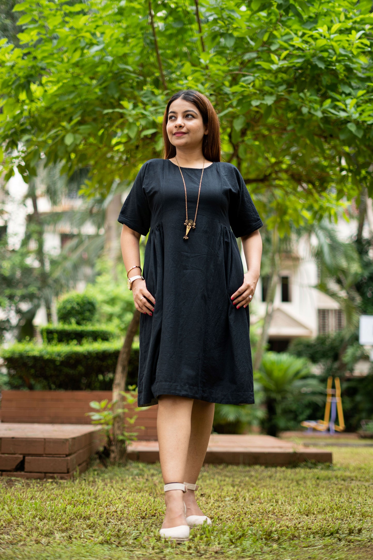 Barkat handspun dress-Black