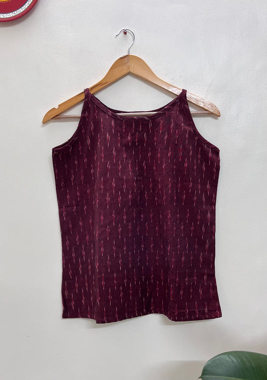 Maroon ikat camisole