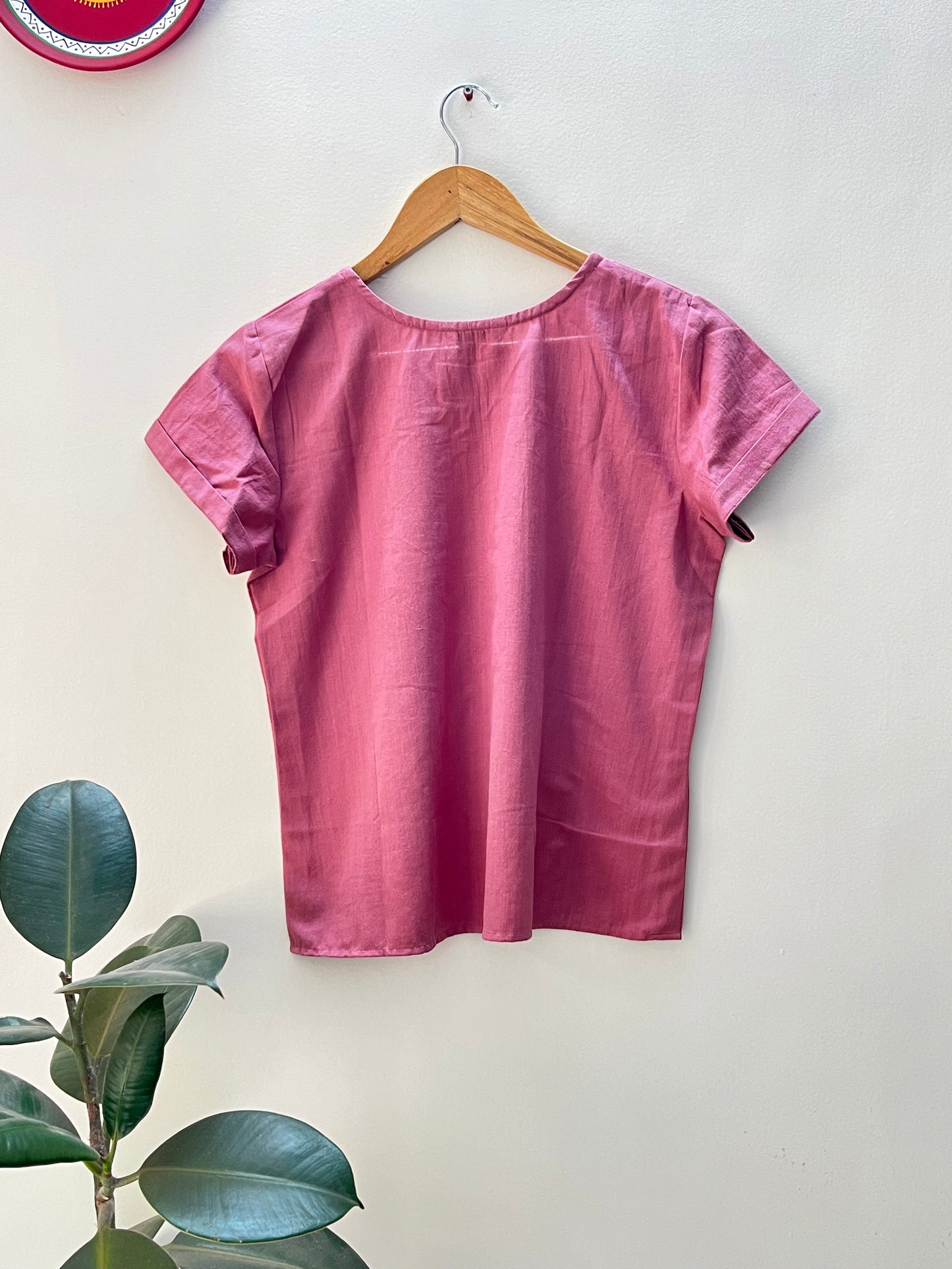 Dewy hanspun top- Dusky pink