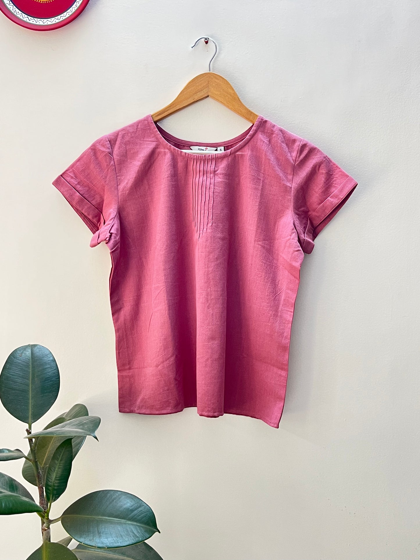 Dewy hanspun top- Dusky pink