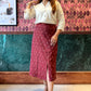 Maroon Ikat skirt