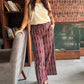 Wine wide legged Ikat pants